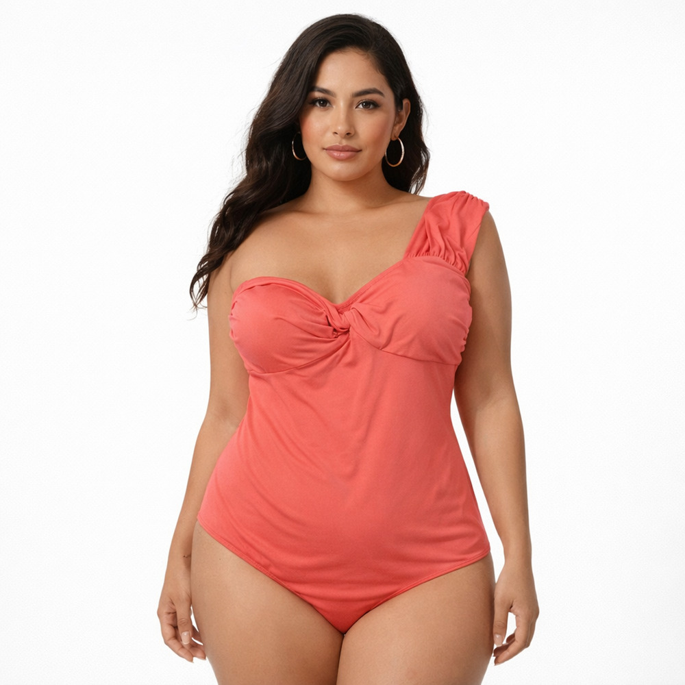 Express Bodysuit Womens XL Pink One Piece One Shoulder Body Contour Padded NEW